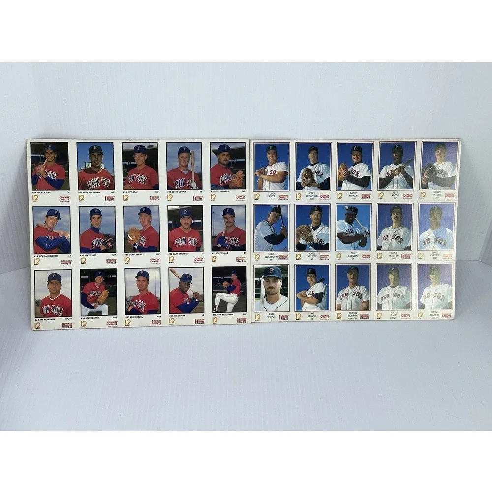 VTG 2-1990 2-1991 Pawtucket Red‎ Sox Team Photo Album Minor League Card Paw Sox